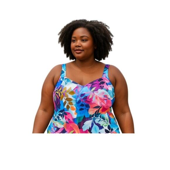 Maxine of Hollywood Floral Swimsuit size 22W - Picture 1 of 9